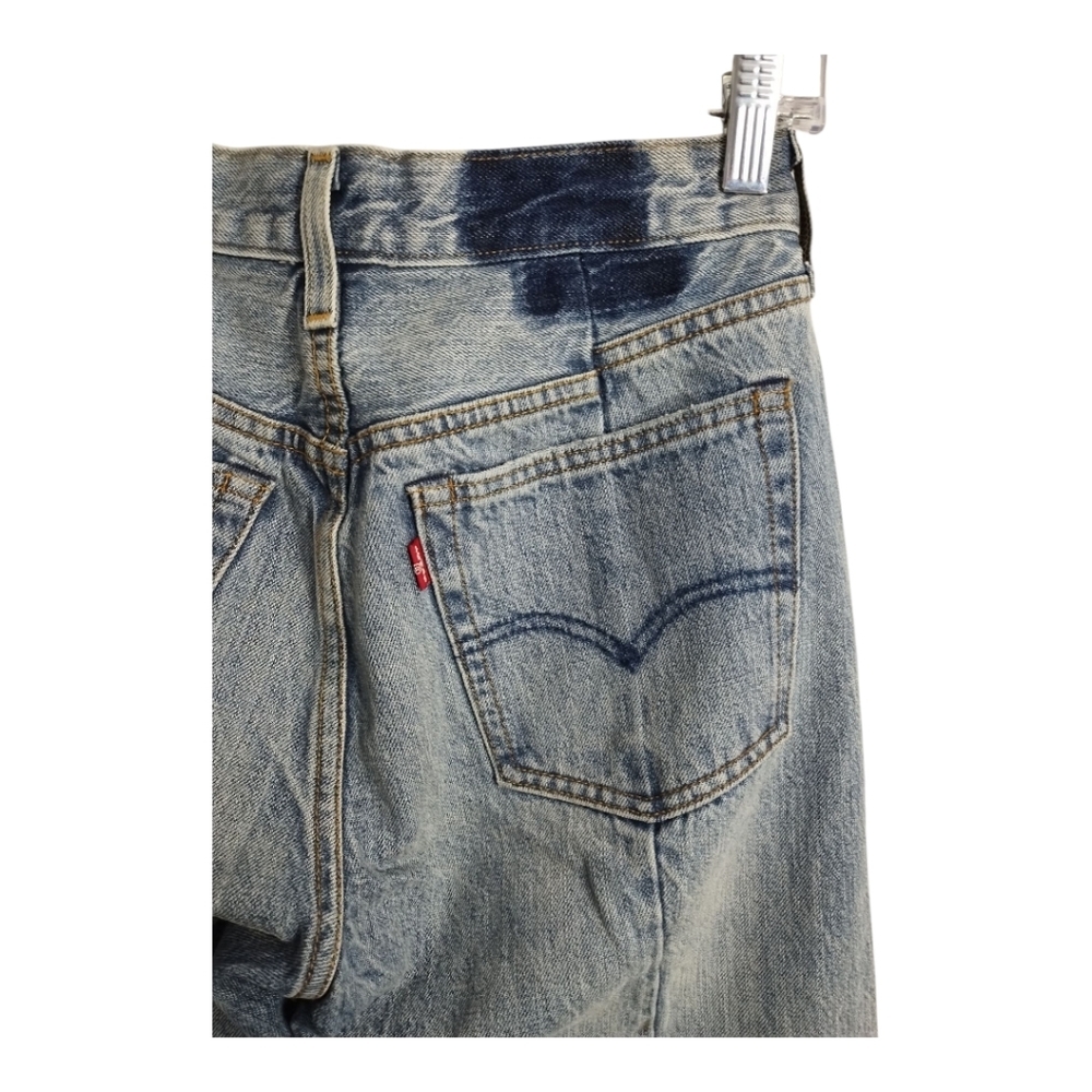 Levis Altered 501 Skinny Button Fly Raw Hem Rodeo Western Festival Jeans 25 - Picture 4 of 13